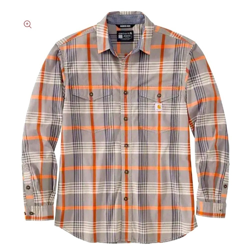 Carhartt® Men's Lightweight RF LS Plaid Button Front front pockets Sz XL NWT